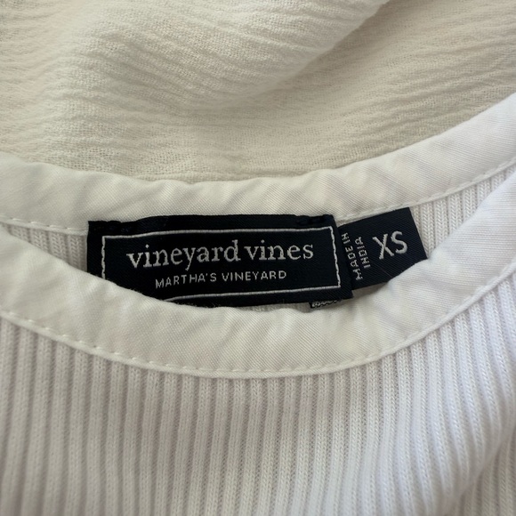 Vineyard Vines White Midi Dress with Striped Belt - Picture 5 of 5